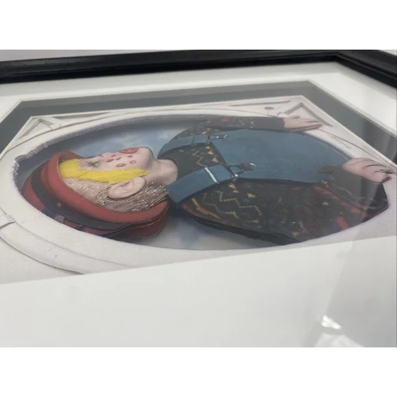 3D Paper Art Sculpture Picture Child With Clown Makeup 2003 Realistic Signed - Picture 2 of 15